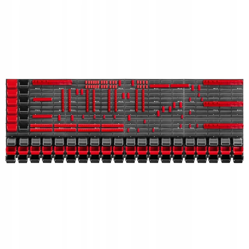 Pannello portautensili KADAX da parete per officina, 232x78 cm, 72 scomparti, 80 supporti, garage.