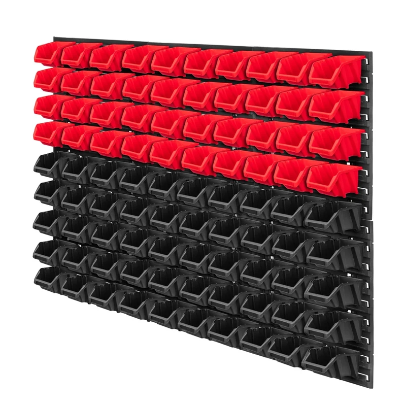 Parete attrezzata KADAX per officina, 117x78 cm, con 90 scomparti