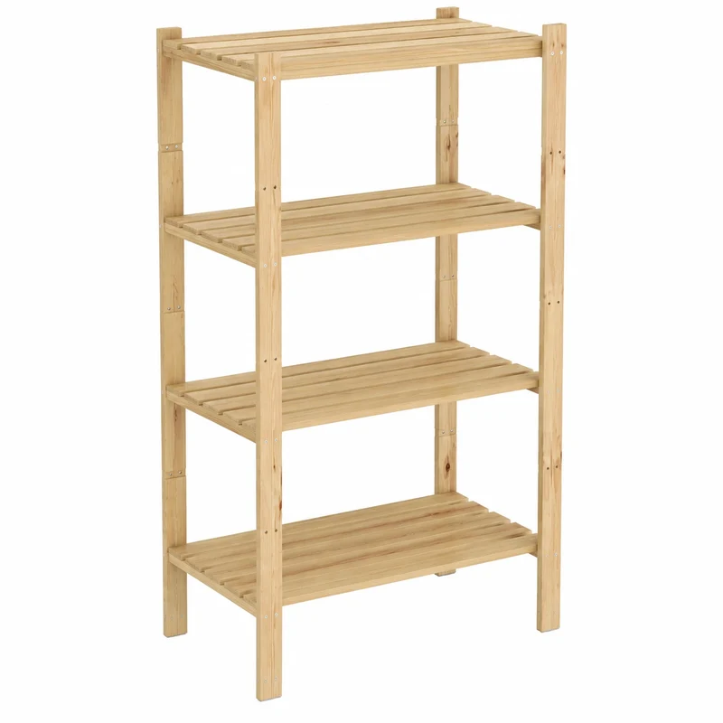 Scaffale in legno di pino chiaro Lenmar B-29, 5 ripiani, 170x100x40 cm, ideale per ufficio e soggiorno