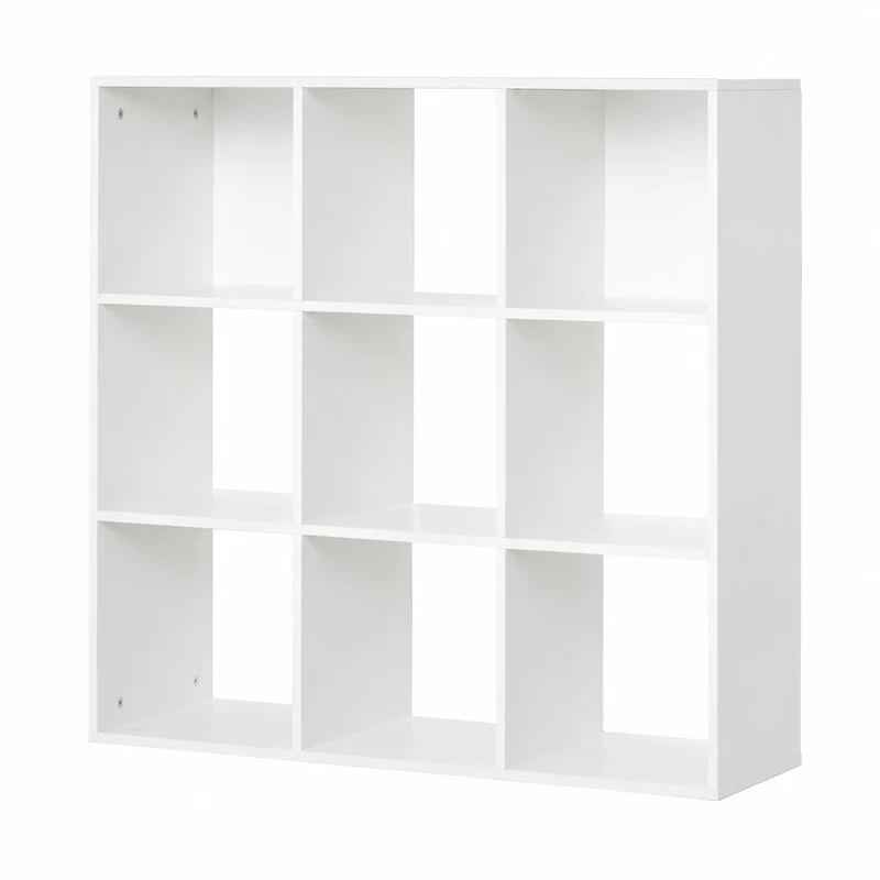 Scaffale Moderno Bianco con 9 Scomparti in Legno per Casa e Ufficio