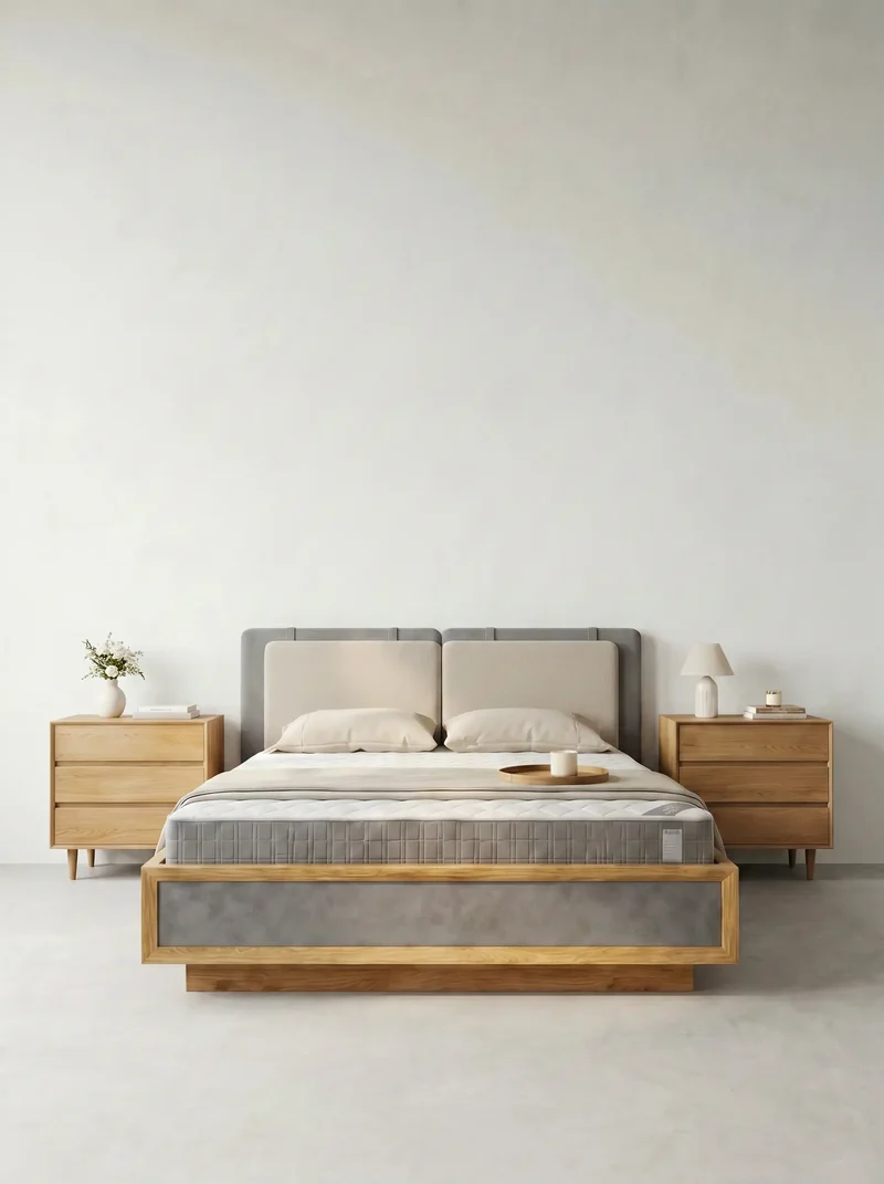 Discover Kodama Bed – Natural Oak Bed with Soft Upholstered Details