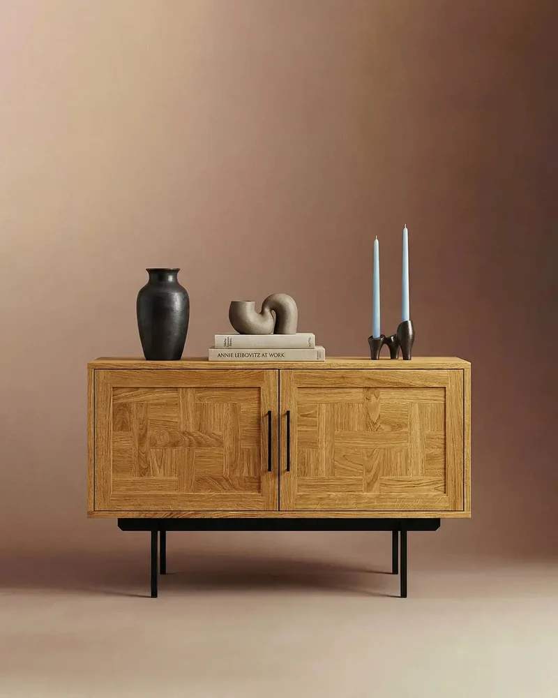 Biwa Credenza Bassa con Ante Decorate