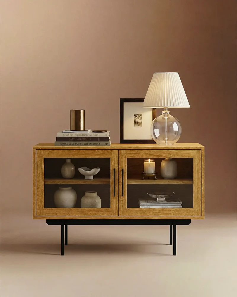 Credenza Biwa Bassa con Ante in Vetro