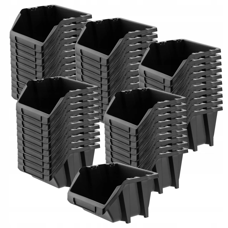 Set di 50 vassoi portaoggetti KADAX per officina, dimensioni 144x118 mm.