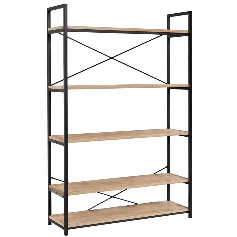 Libreria a 5 Ripiani DETROIT Stile Industriale 170 cm