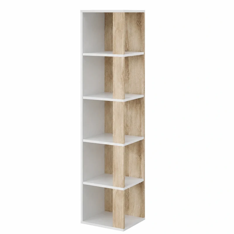 Libreria Angolare Vicco Lio in Sonoma per Libri e Decorazioni, 33,3 x 162,2 cm