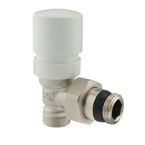 Valvola ad angolo termostatizzabile con preregolazione vats gc 1/2 1/2x16