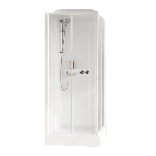 Cabina doccia media glass a apert. 2 ante scorr. 2 fisse cm 70x90