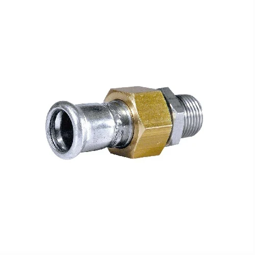 Bocchettone dado e raccordo maschio in ottone press acciaio carbonio 1/2 x 18