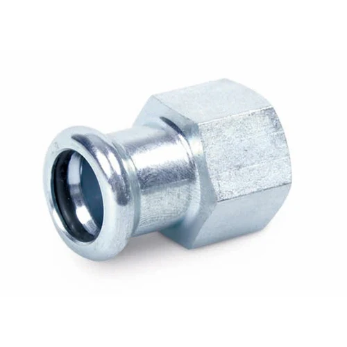 Manicotto misto ff a pressare in acciaio carbonio 1/2 x 15