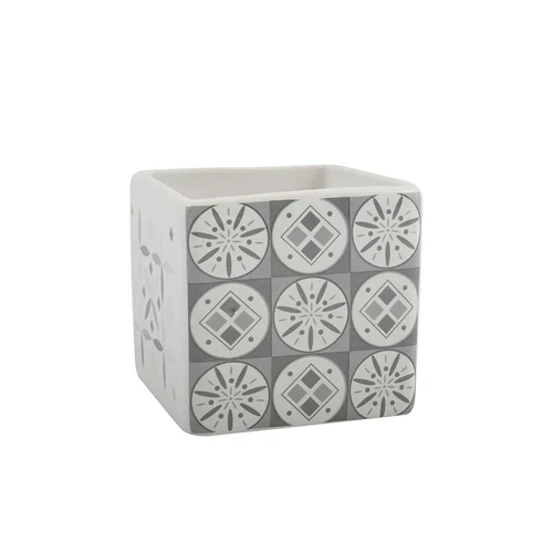 Porta spazzolini in ceramica evora bianco grigio