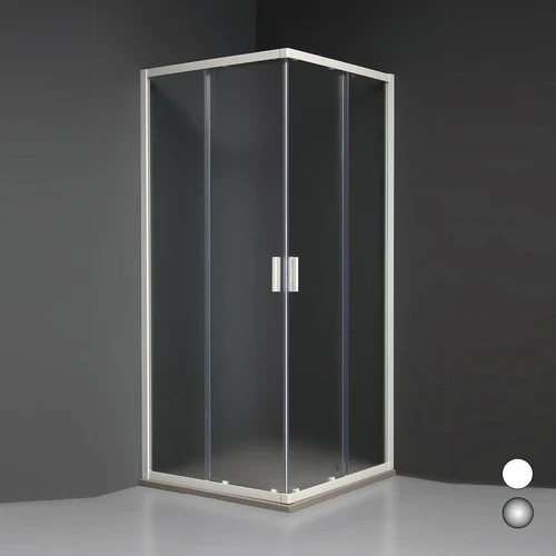 Lato singolo porta doccia scorrevole fast 2000 cristallo cm 67-69 profilo bia/vetr. pixel