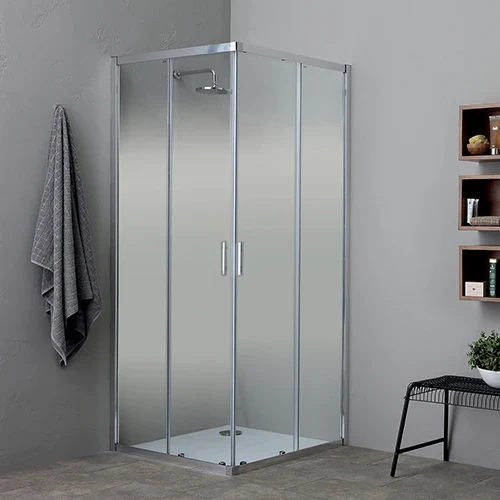 Lato singolo porta doccia scorrevole fast plus cristallo cm 117-119 profilo cro/vetr. tra