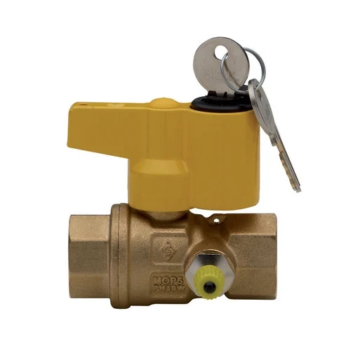 Valvola a sfera per gas con punto presa pressione con serratura 1 dn 25