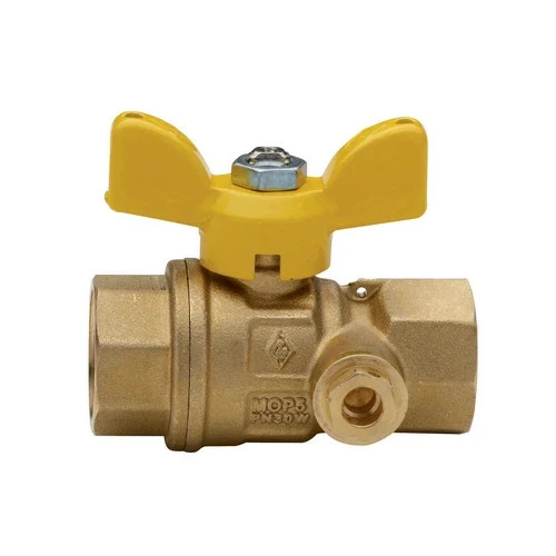 Valvola a sfera per gas a passaggio totale c/presa pressione ff 3/4