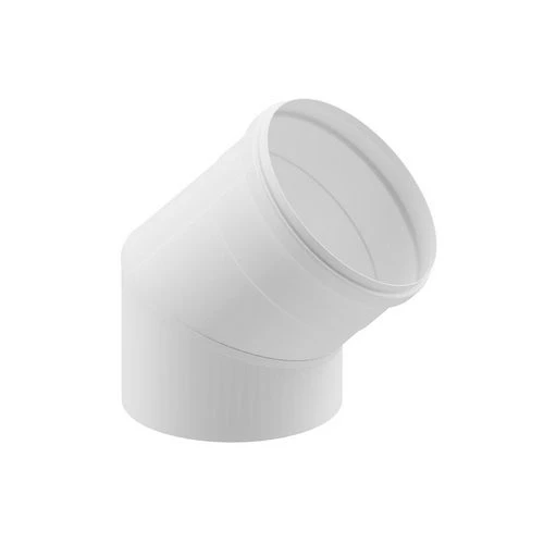 Curva 45 in acciaio aisi 304l per cappe diam. 140 bianco