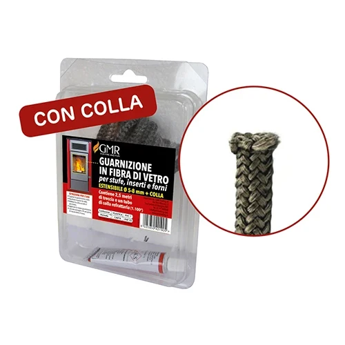 Guarnizione in fibra di vetro per stufe estensibile 5-8 mm