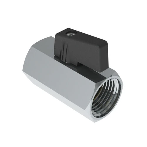 Valvola minisfera ff con leva nera 3/8