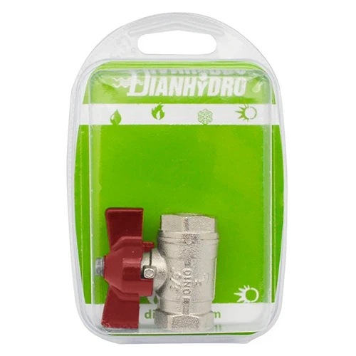 Valvola a sfera ff con farfalla blister 3/4 dn 20 pn 40