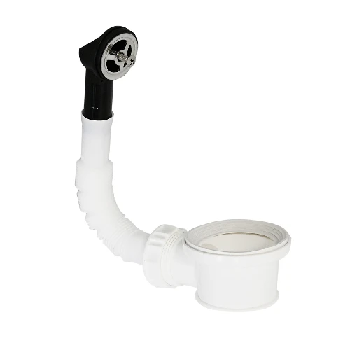 Piletta passante con troppopieno tondo per lavabo inox diam. 55 mm