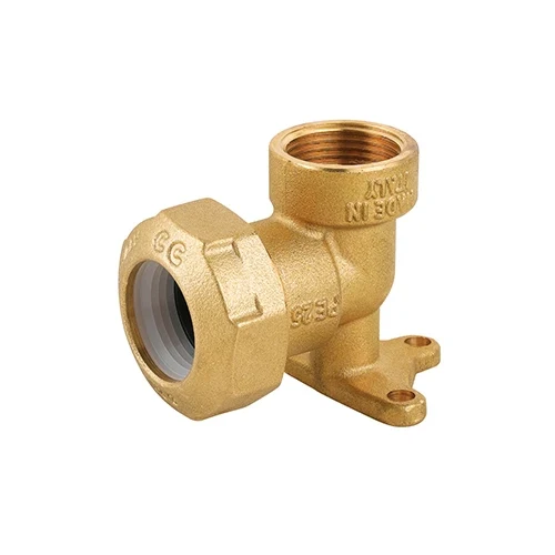 Gomito femmina con flangia in ottone per tubo pe 3/4x25 -conf