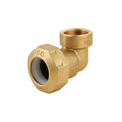 Gomito femmina in ottone per tubo pe 2 x 63