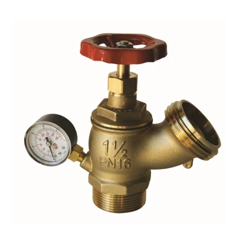 Rubinetto idrante a muro con manometro tipo pesante pn 16 1 1/2 dn 45