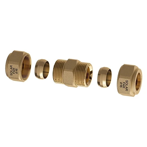 Nipple doppio con tenuta meccanica per impianti solari diam. 16