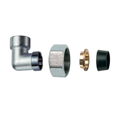 Gomito femmina cromato c/monocono in gomma per rame 3/4 x 18