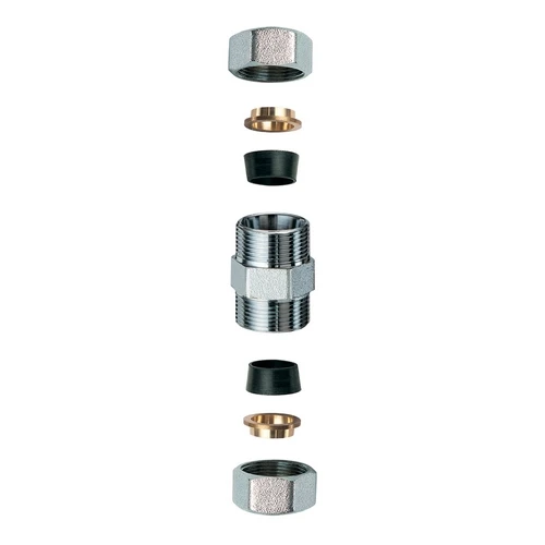 Niplex doppio cromato c/monocono in gomma per rame 3/4 x 22