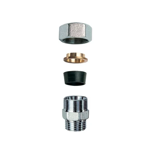 Niplex maschio cromato c/monocono in gomma per rame 1 x 22
