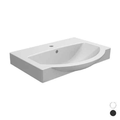 Lavabo a parete mod. lp95 cm 50x40 nero lucido cm 50x40