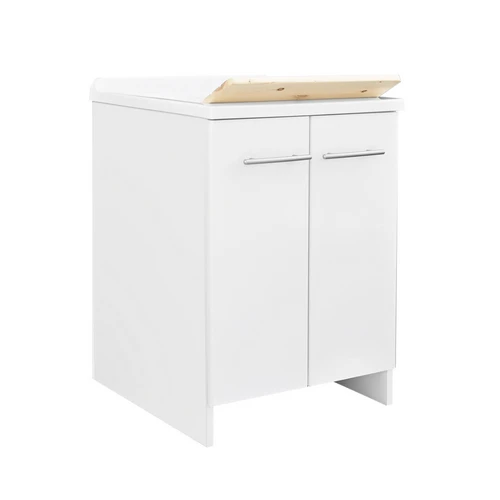 Lavatoio con mobile in nobilitato idrofugo w100 e cesto estraibile l cm. 60 x p cm. 60 2 ante