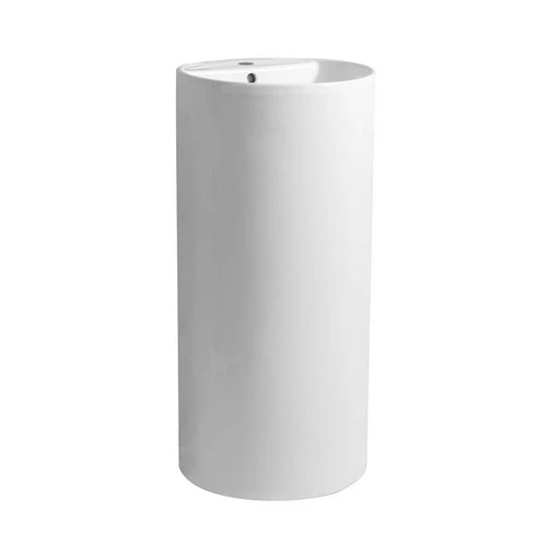 Lavabo freestanding luna tondo cm 41x41x85 bianco lucido