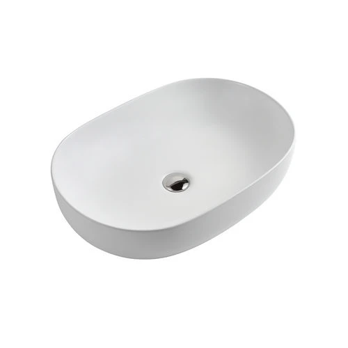 Lavabo ovale mod. lav02 cm 60x42x14 bianco lucido