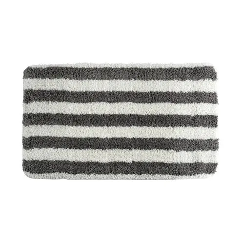 Tappeto da bagno in microfibra 50x80 cm bianco/grigio bianco-grigio
