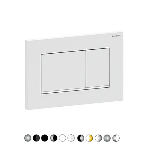 Placca di copertura 2 tasti sigma 30 geberit bianco/bordo inf. bianco opaco