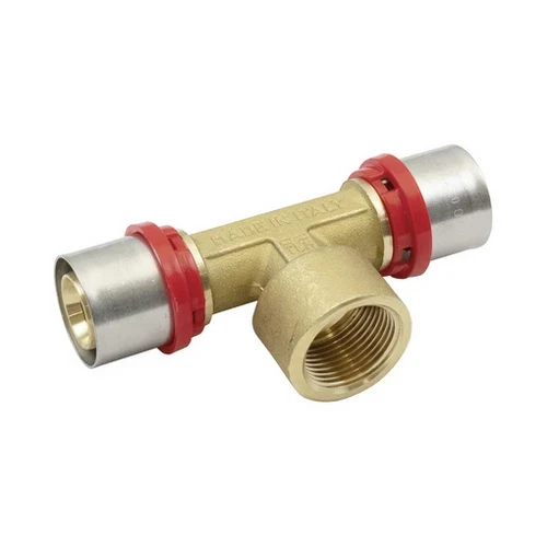 Raccordo press a t femmina per multistrato 1/2 x 16 -conf