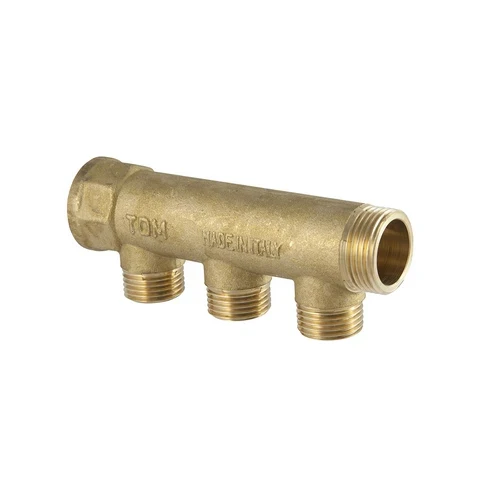 Collettore lineare in ottone giallo uscita 3/4 eurocono 1 x 3/4 2 vie