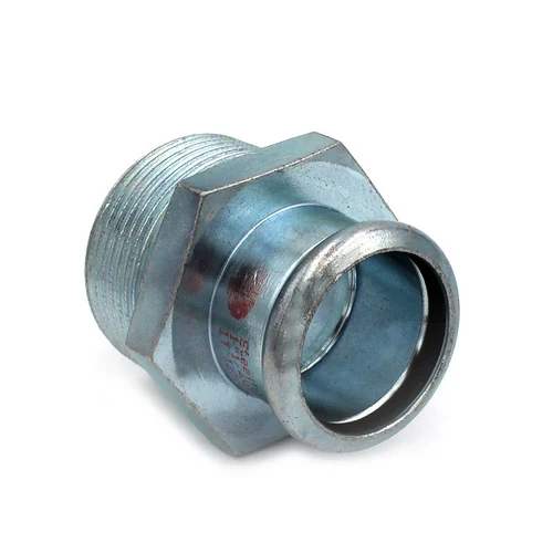 Manicotto misto filetto maschio a pressare in acciaio al carbonio 1 1/2 x 42