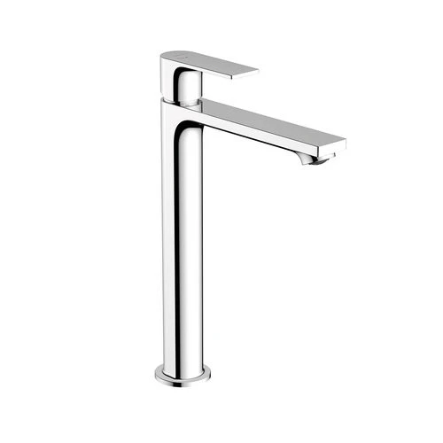 Miscelatore monocomando lavabo alto con scarico rebris e cromo