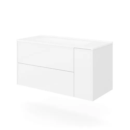 Base sospesa mobile bagno con lavabo mod. trio cm 101x46 tabacco