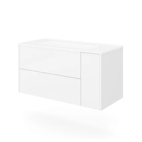 Base sospesa mobile bagno con lavabo mod. trio cm 101x46 grigio antico