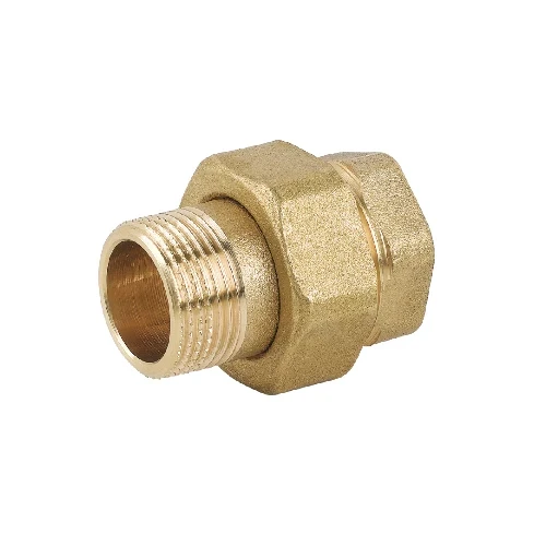 Raccordo diritto 3 pz mf con o-ring in ottone giallo 1/2