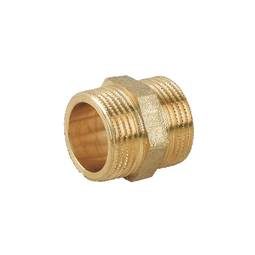 Nipple doppio mm in ottone giallo 1/2