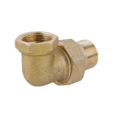 Raccordo curvo in 3 pz mf con o-ring in ottone giallo 1/2