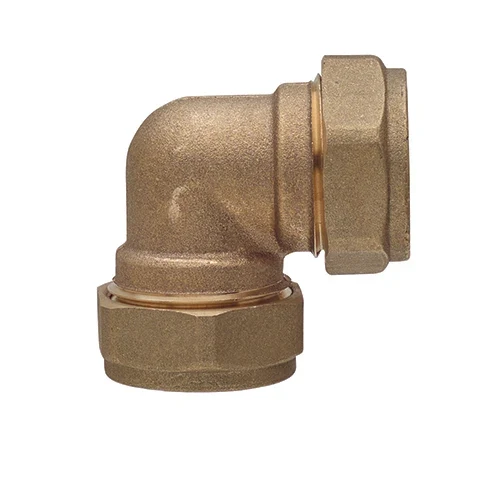 Gomito ff in ottone a compressione per rame diam. 18