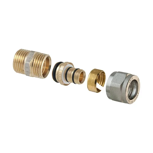Raccordo diritto maschio a compressione p/multistrato 2pz assemblato 1/2 x 1/2 16 2 00