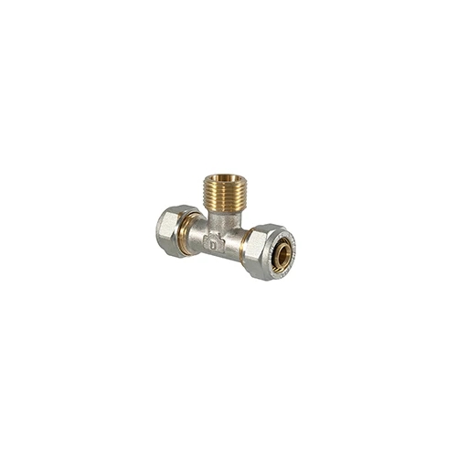 Raccordo tee maschio a compressione per multistrato 32 x 1 x 32