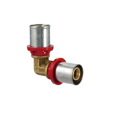 Raccordo curvo doppio a pressare per multistrato diam. 40 x 40